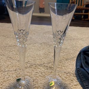 Waterford champagne glasses groom and bride